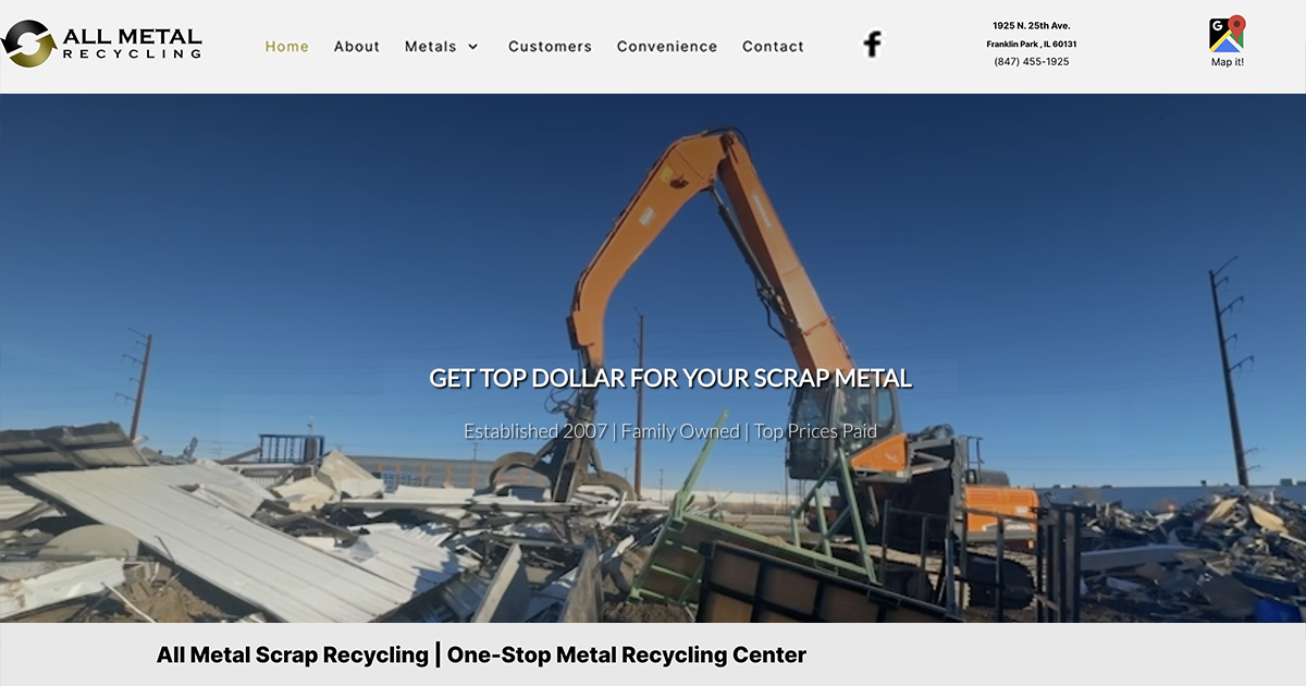 Local Web Design for Recycling Center in Franklin Park IL