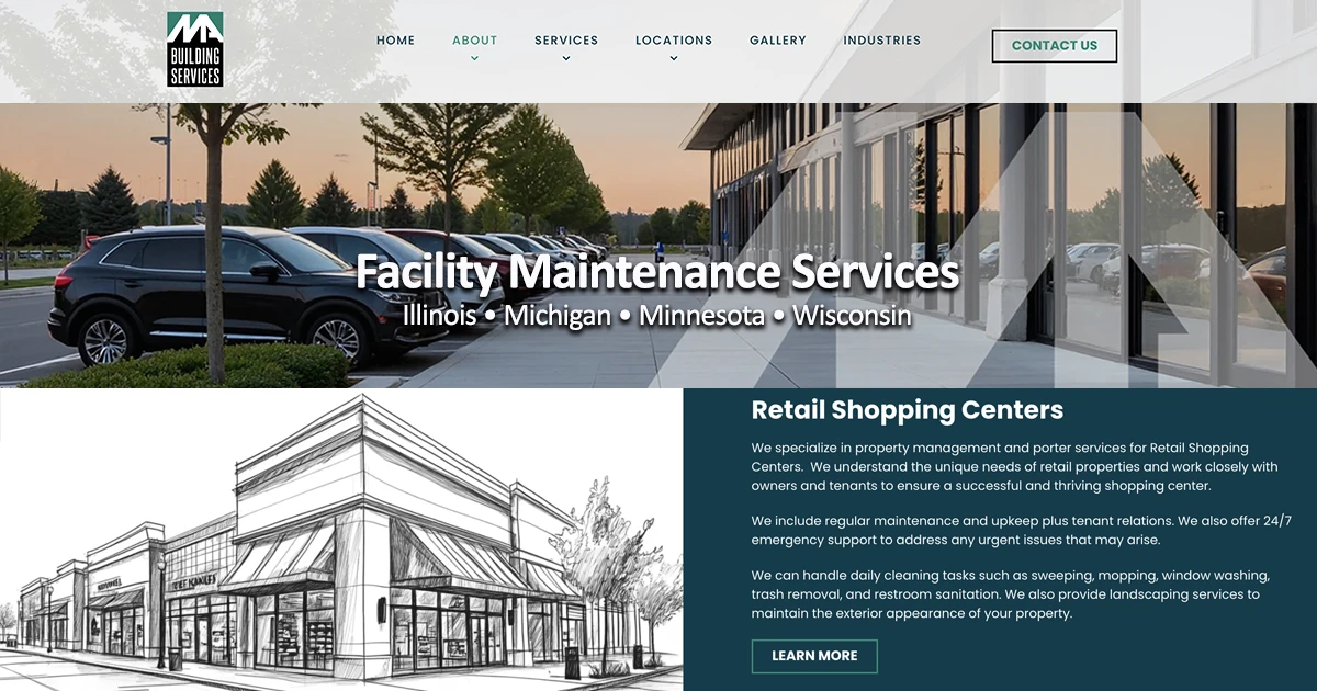 Contractor Web Design for MA Building Services in Illinois, Michigan, Minnesota & Wisconsin