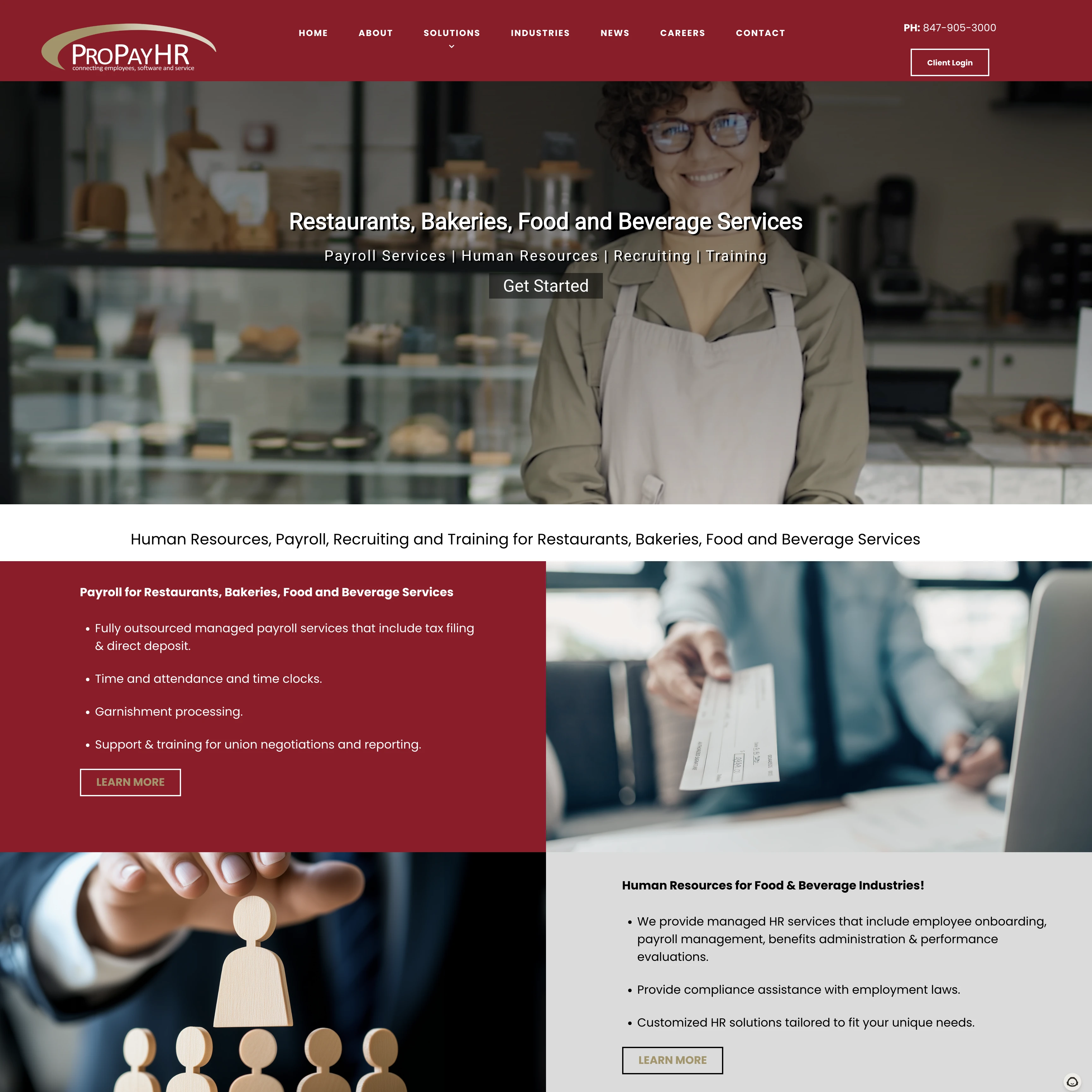 Recent Website Design and  Development Project for ProPayHR in Skokie IL