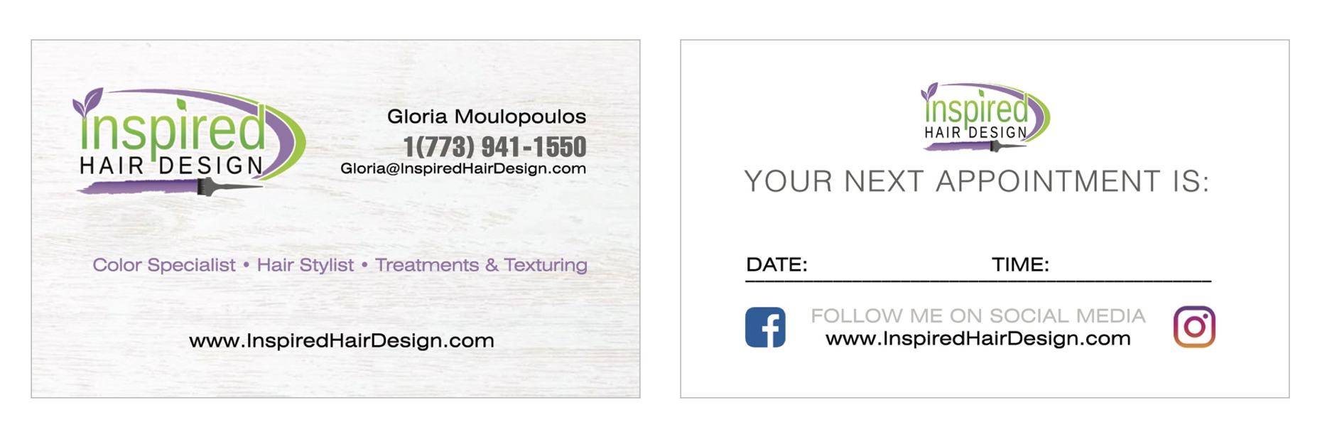 Hair Salon WEB DESIGN includes Business Cards