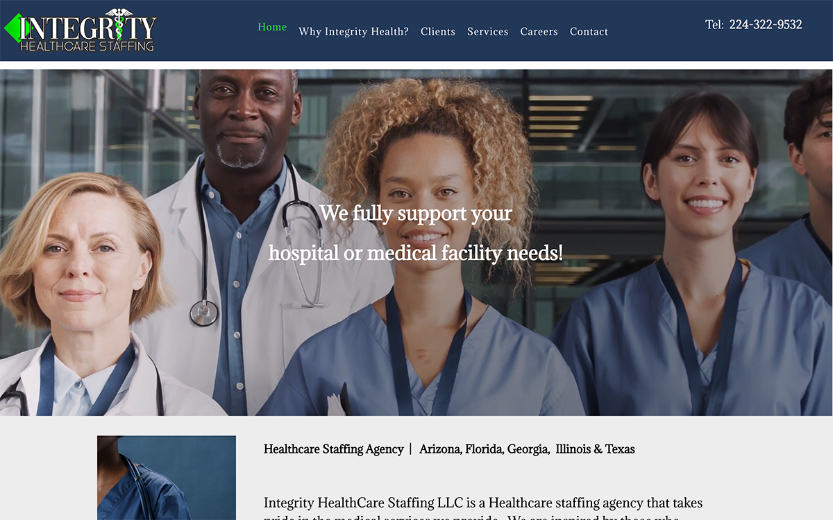 Medical Healthcare Website Design and Development for Staffing Agency in Palatine, IL