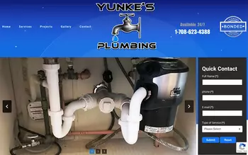 Contractor Web Design for local Plumber in Algonquin with Business Cards