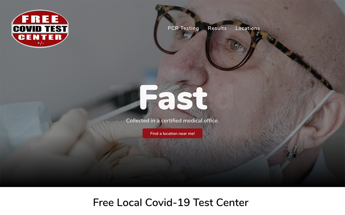 Medical Website Design for FREE COVID Test Center in Wheeling, IL & Berwyn, IL